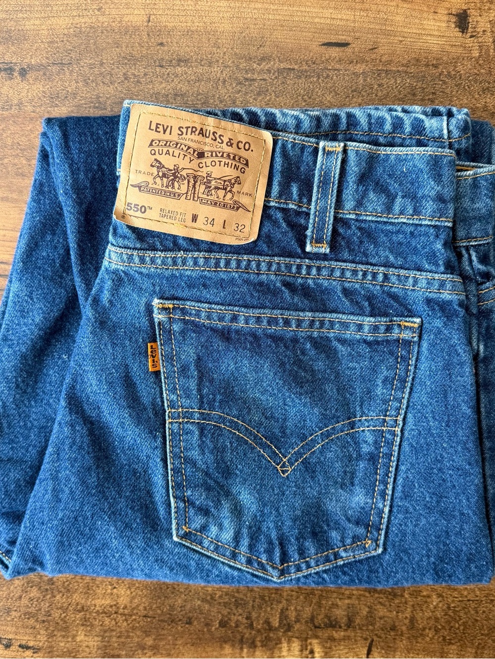 NWOT Vintage ‘95 Levi's 550 Orange Tab Relaxed Fit Jeans Men’s 34x32